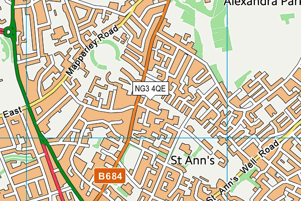 NG3 4QE map - OS VectorMap District (Ordnance Survey)