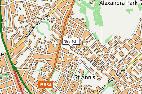 NG3 4QT map - OS VectorMap District (Ordnance Survey)