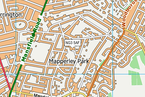 NG3 5AF map - OS VectorMap District (Ordnance Survey)