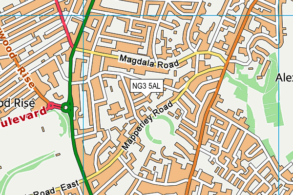 NG3 5AL map - OS VectorMap District (Ordnance Survey)