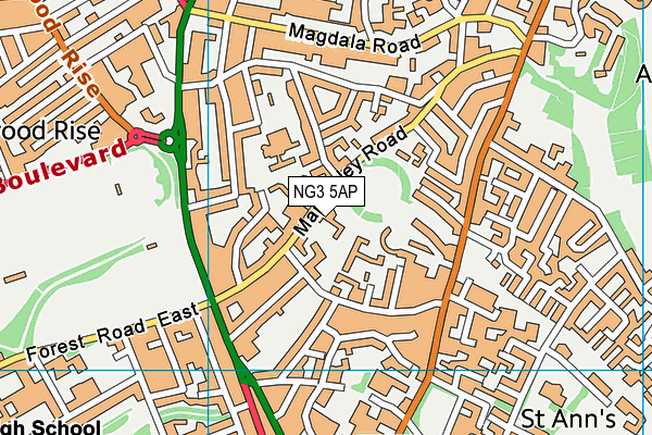 NG3 5AP map - OS VectorMap District (Ordnance Survey)