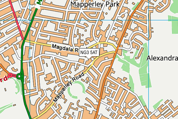 NG3 5AT map - OS VectorMap District (Ordnance Survey)