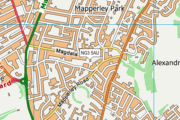 NG3 5AU map - OS VectorMap District (Ordnance Survey)
