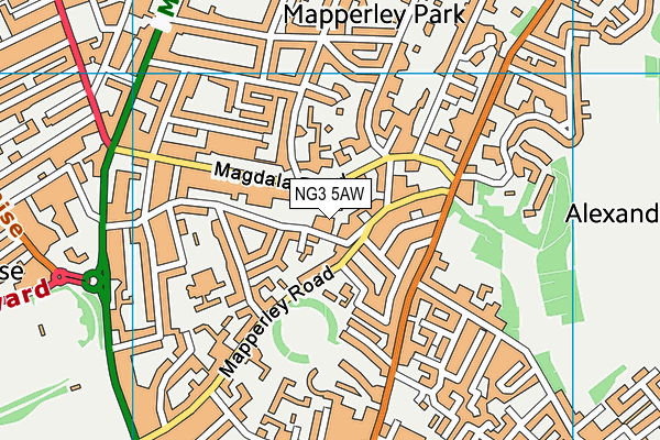 NG3 5AW map - OS VectorMap District (Ordnance Survey)