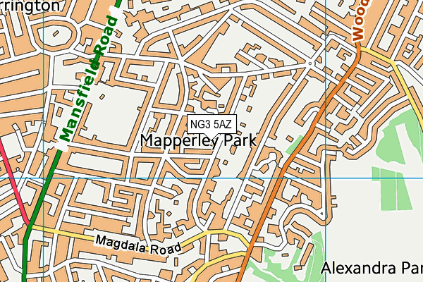 NG3 5AZ map - OS VectorMap District (Ordnance Survey)