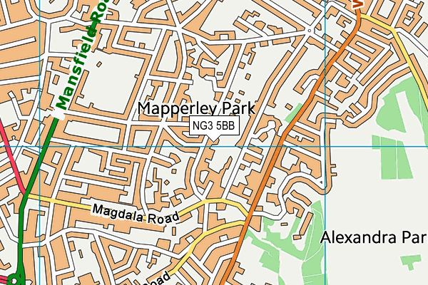 NG3 5BB map - OS VectorMap District (Ordnance Survey)