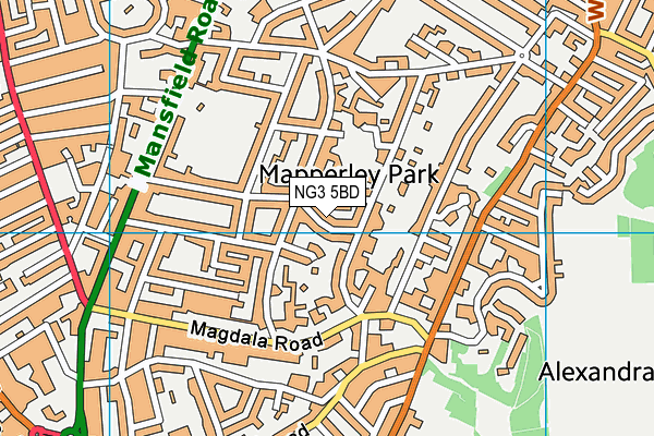 NG3 5BD map - OS VectorMap District (Ordnance Survey)