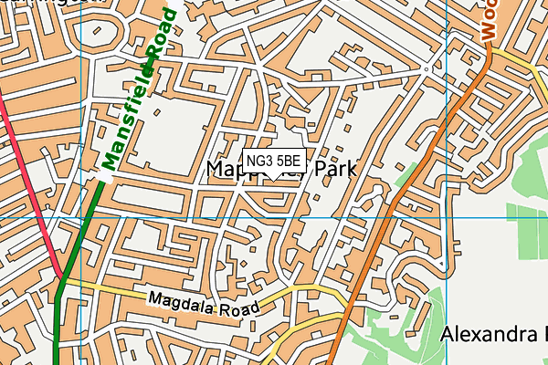 NG3 5BE map - OS VectorMap District (Ordnance Survey)