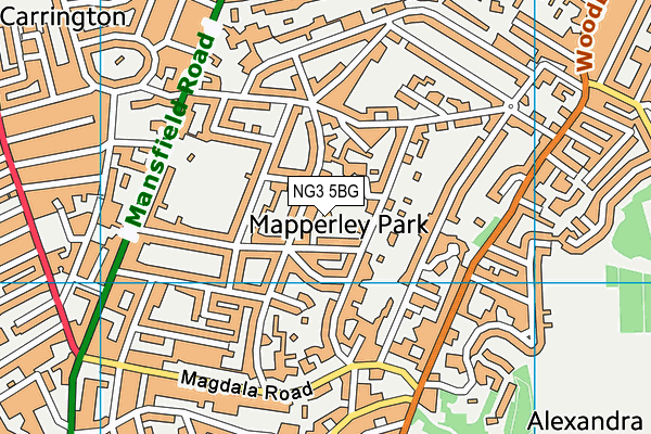 NG3 5BG map - OS VectorMap District (Ordnance Survey)