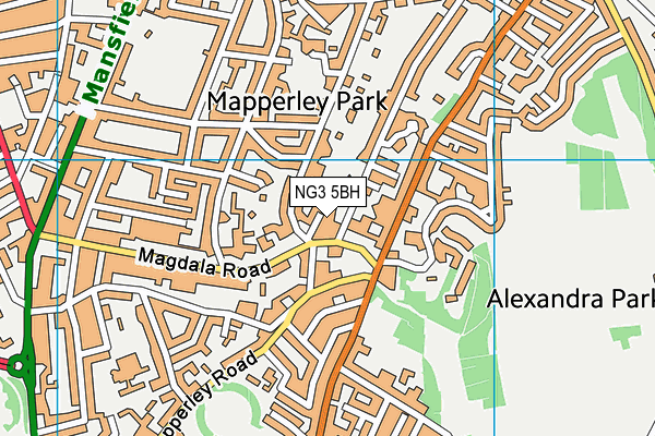 NG3 5BH map - OS VectorMap District (Ordnance Survey)