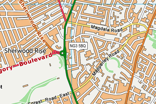 NG3 5BQ map - OS VectorMap District (Ordnance Survey)