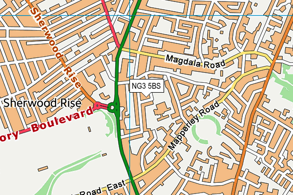NG3 5BS map - OS VectorMap District (Ordnance Survey)