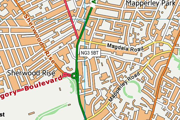 NG3 5BT map - OS VectorMap District (Ordnance Survey)