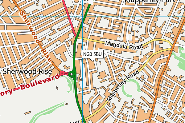 NG3 5BU map - OS VectorMap District (Ordnance Survey)