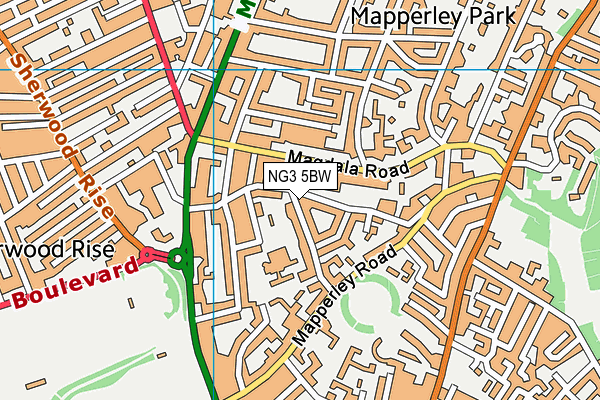 NG3 5BW map - OS VectorMap District (Ordnance Survey)