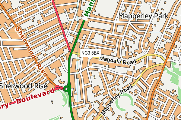 NG3 5BX map - OS VectorMap District (Ordnance Survey)