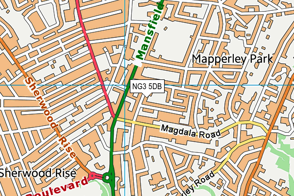 NG3 5DB map - OS VectorMap District (Ordnance Survey)