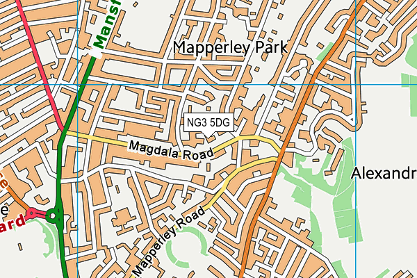 NG3 5DG map - OS VectorMap District (Ordnance Survey)