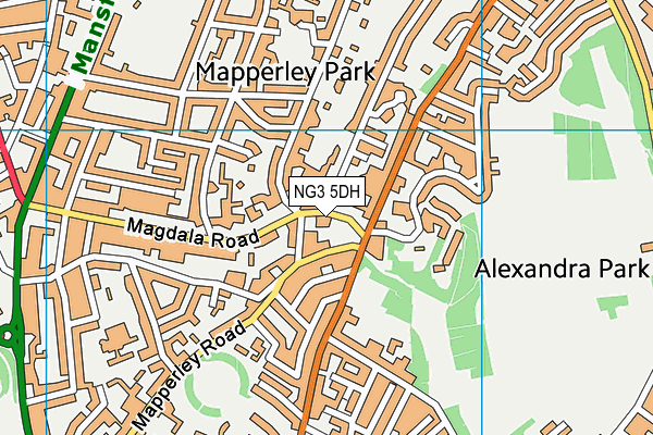NG3 5DH map - OS VectorMap District (Ordnance Survey)
