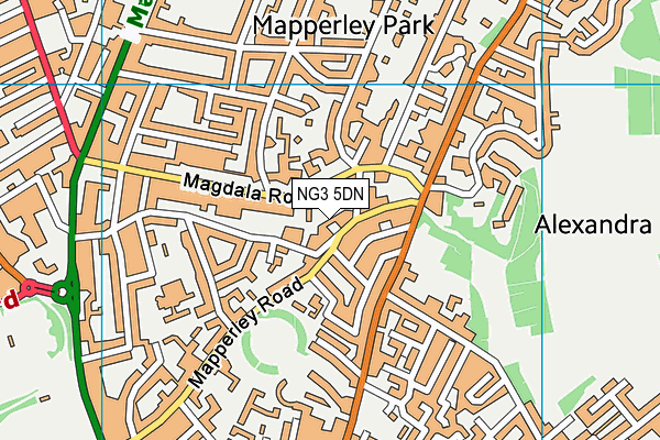 NG3 5DN map - OS VectorMap District (Ordnance Survey)