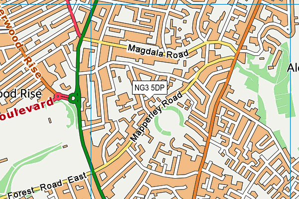 NG3 5DP map - OS VectorMap District (Ordnance Survey)