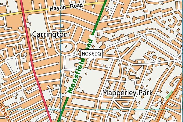 NG3 5DQ map - OS VectorMap District (Ordnance Survey)