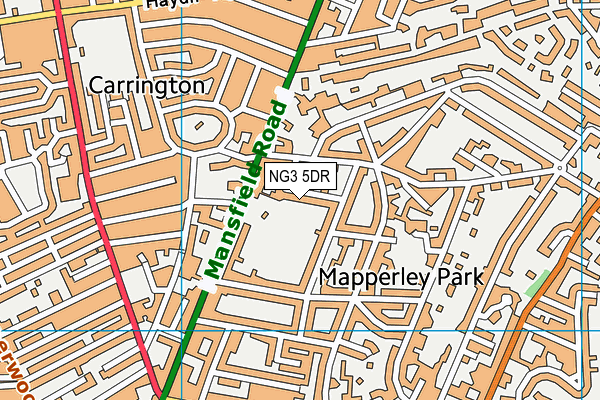 Carrington Sports Ground map (NG3 5DR) - OS VectorMap District (Ordnance Survey)