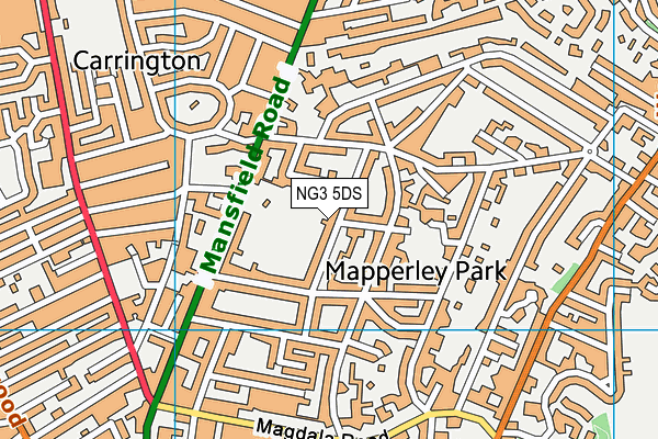 Mapperley Park Tennis Club map (NG3 5DS) - OS VectorMap District (Ordnance Survey)