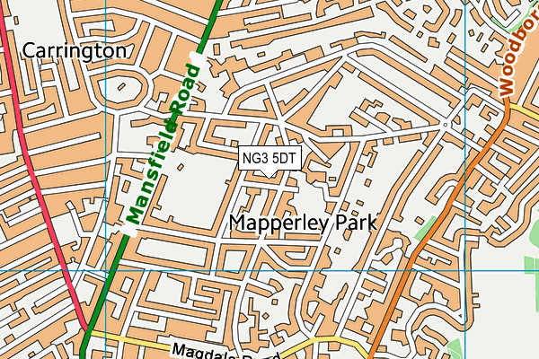 NG3 5DT map - OS VectorMap District (Ordnance Survey)