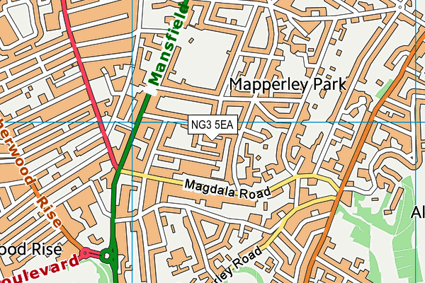 NG3 5EA map - OS VectorMap District (Ordnance Survey)