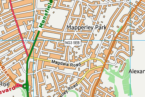 NG3 5EB map - OS VectorMap District (Ordnance Survey)