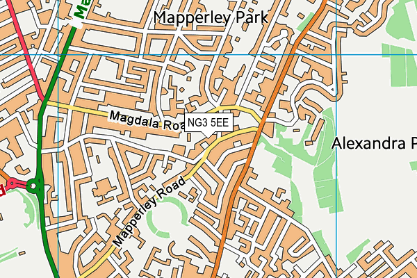 NG3 5EE map - OS VectorMap District (Ordnance Survey)