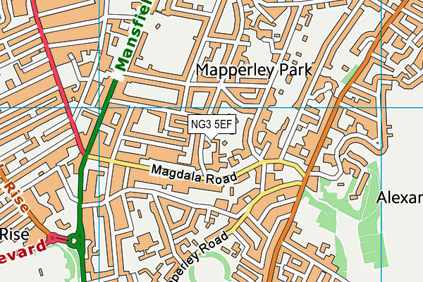 NG3 5EF map - OS VectorMap District (Ordnance Survey)