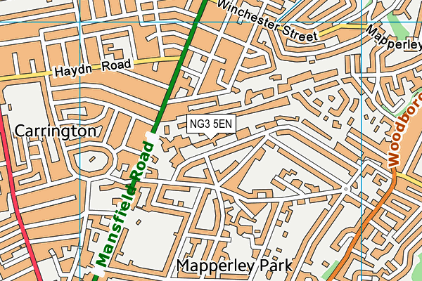 NG3 5EN map - OS VectorMap District (Ordnance Survey)