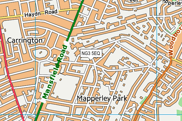 NG3 5EQ map - OS VectorMap District (Ordnance Survey)