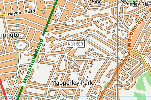 NG3 5ER map - OS VectorMap District (Ordnance Survey)