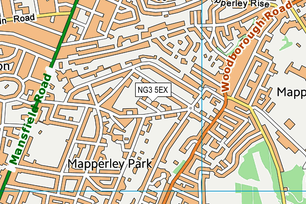 NG3 5EX map - OS VectorMap District (Ordnance Survey)