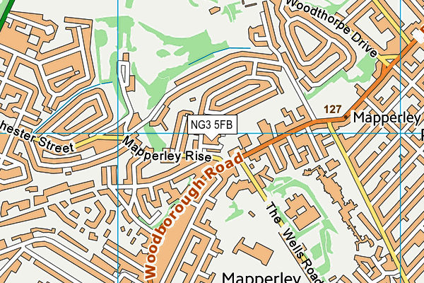 NG3 5FB map - OS VectorMap District (Ordnance Survey)
