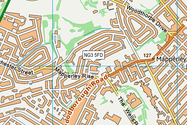 NG3 5FD map - OS VectorMap District (Ordnance Survey)