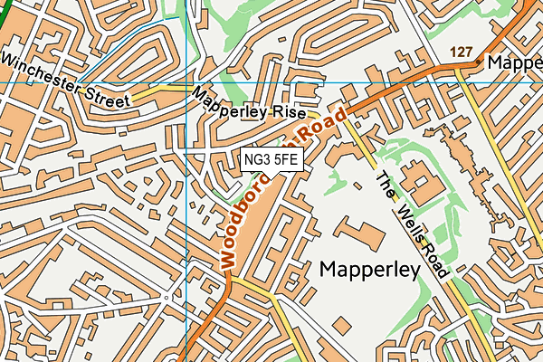 NG3 5FE map - OS VectorMap District (Ordnance Survey)