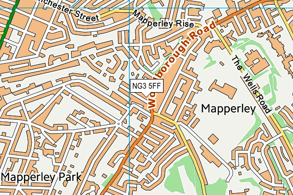 NG3 5FF map - OS VectorMap District (Ordnance Survey)