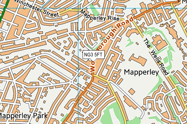 NG3 5FT map - OS VectorMap District (Ordnance Survey)