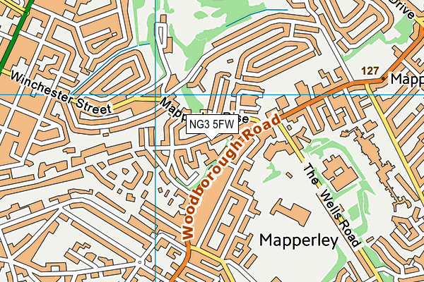 NG3 5FW map - OS VectorMap District (Ordnance Survey)