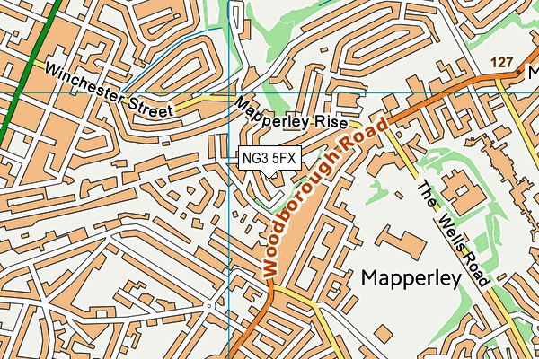 NG3 5FX map - OS VectorMap District (Ordnance Survey)