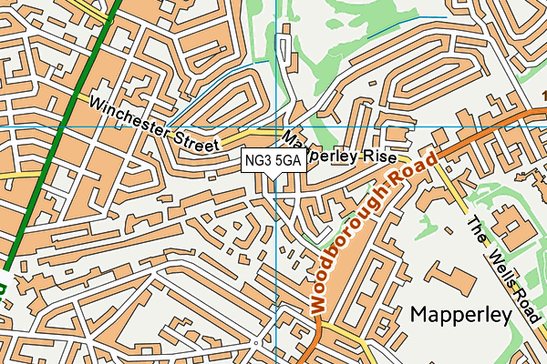 NG3 5GA map - OS VectorMap District (Ordnance Survey)