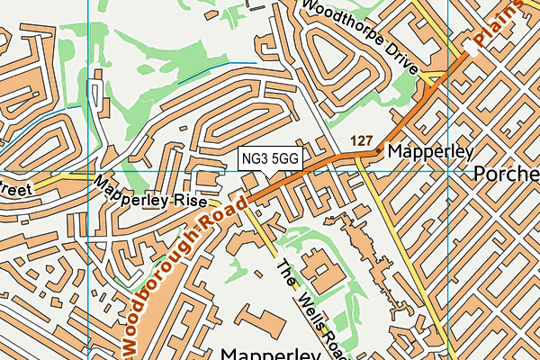 NG3 5GG map - OS VectorMap District (Ordnance Survey)