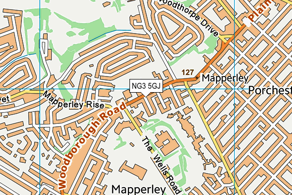 NG3 5GJ map - OS VectorMap District (Ordnance Survey)