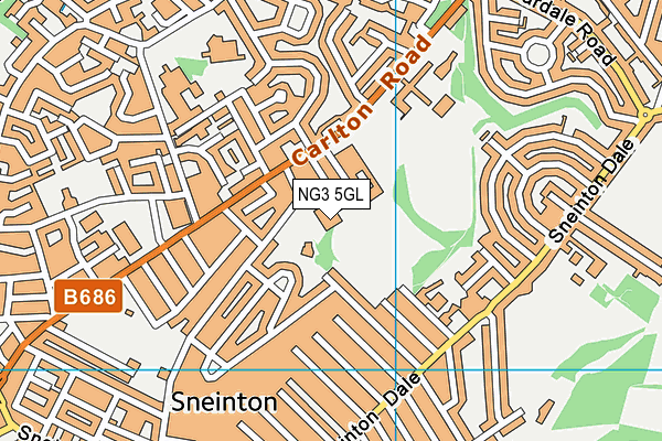NG3 5GL map - OS VectorMap District (Ordnance Survey)
