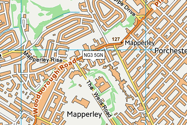 NG3 5GN map - OS VectorMap District (Ordnance Survey)