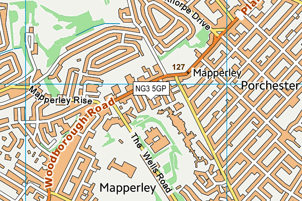 NG3 5GP map - OS VectorMap District (Ordnance Survey)